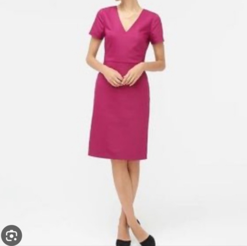 J.CREW Women's Burgundy V-Neck Cap Sleeve Midi Dress. Size 00